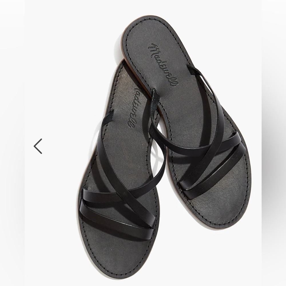 NWOT Madewell Boardwalk Skinny Strap Black Strappy Sandals size 7.5